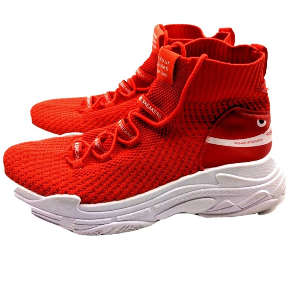 Basso Exclusive Shark Red Mens Sneakers Limited Edition Size 12  Mint! - Picture 5 of 9